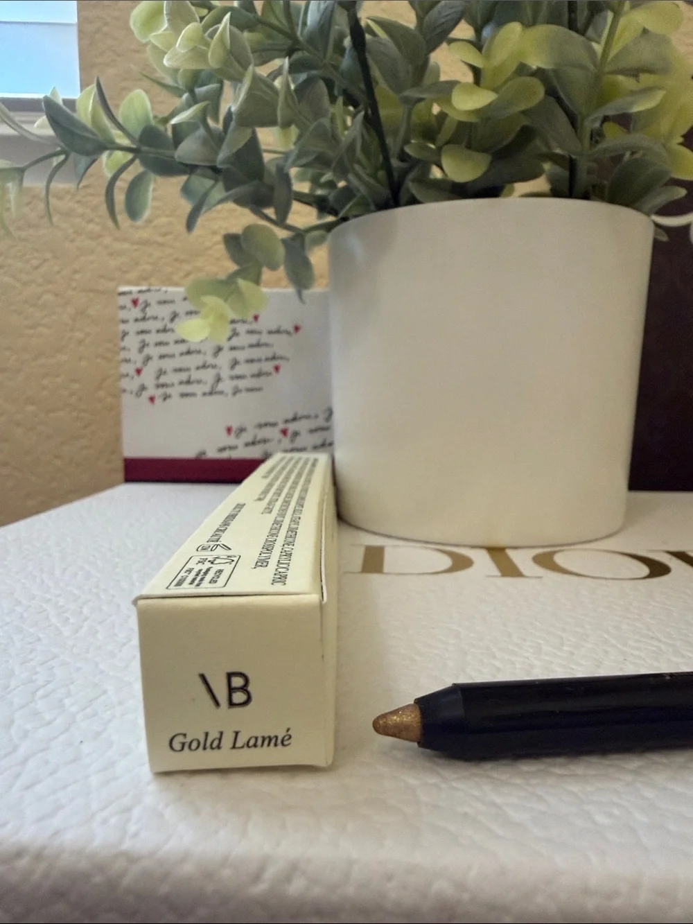 Victoria Beckham Black Eyeliner Pencils with Silver Beautycounter Sharpener